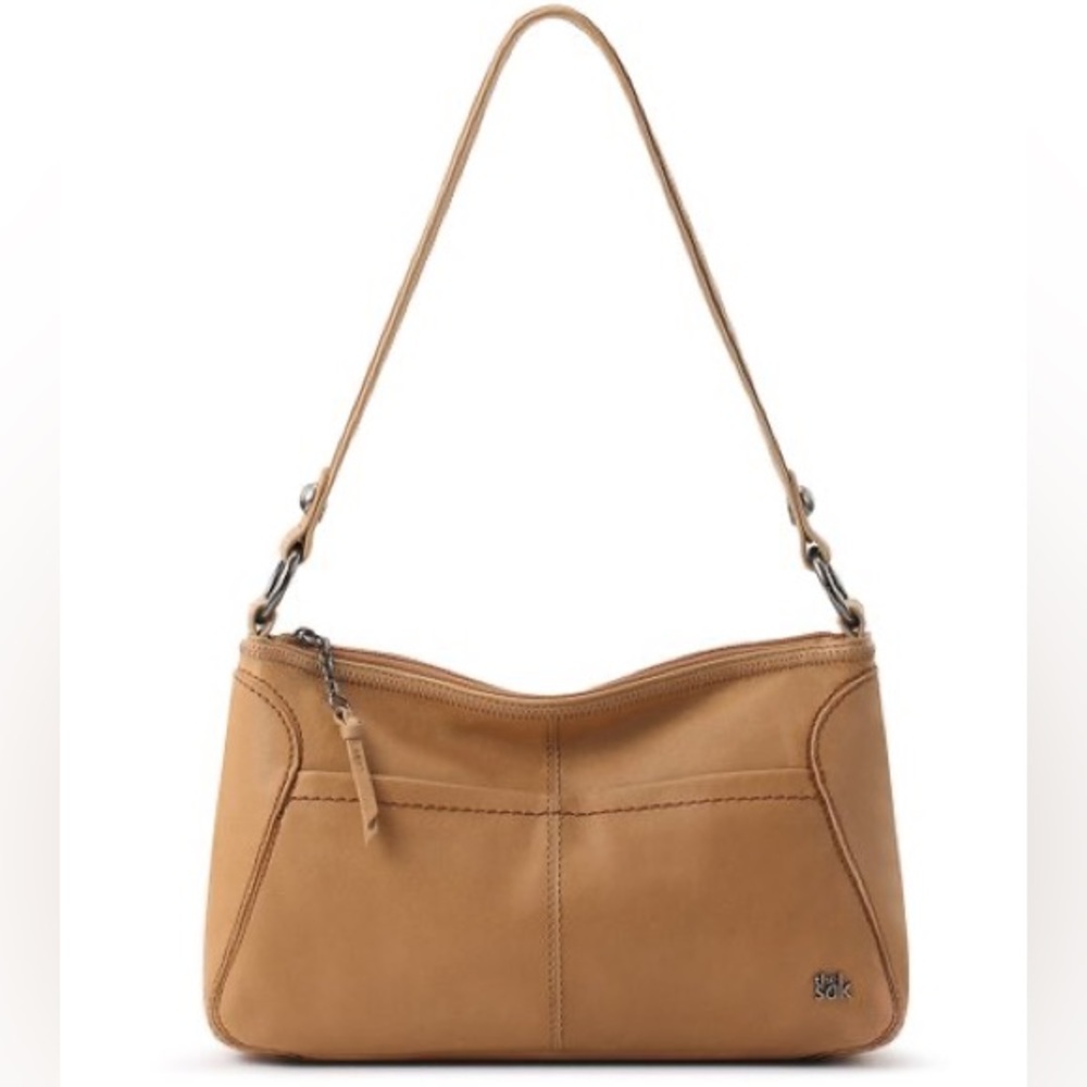 SOLD The Sak Scotch Iris Tan Beige Leather Hobo Shoulder Bag Minimalist Casual - Picture 1 of 16